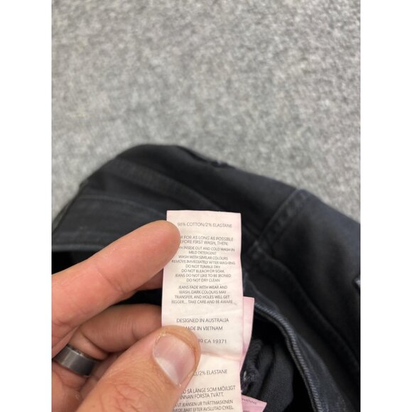 Neuw Denim Jeans Mens 33x34 Black Lou Slim Forever Black Button Fly Stretch - Picture 11 of 11